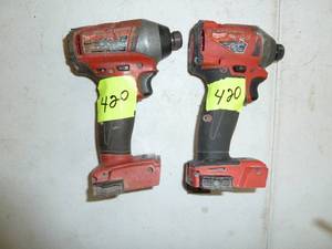 lot 420 image: Milwaukee Impacts x2, 18V, #2853-20, Cord Read #2