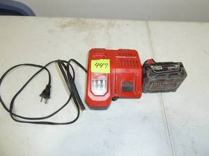 lot 447 image: Milwaukee Red Lithium Batteries x3, M18, XC 5.0, 3 Batteries Total One Price