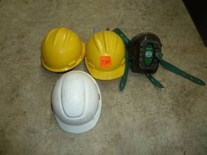 lot 734 image: Hard Hats x 3 & Knee Pads