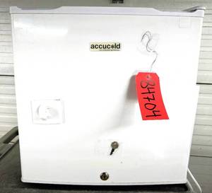 lot 15 image: Accucold FFAR21L Free-Standing Compact Medical Laboratory Locking Refrigerator with Key - In Great Working Condition