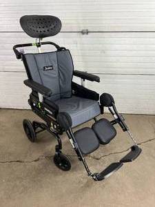 lot 27 image: MSRP $4000 Ormesa Juditta-50 Tilt In Space Tilting and Reclining Comfort Wheelchair - Great Working Condition Seat Width 18 - Great Condition