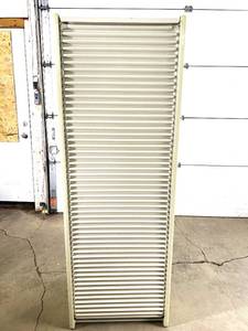 lot 9 image: Herman Miller Milcare Storage Supply Multiple Drawer Cabinet With Roll Up Accordion Door Closure - In Great Condition