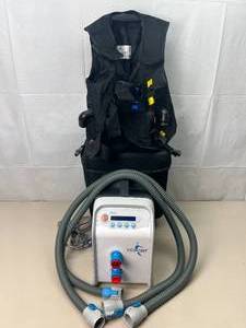 lot 32 image: WOW MSRP $8000 inCourage Airway Clearance Therapy By RespirTech WCarrying Bag, Vest (Size 42), Hose & Manual For Bronchiectasis, Cystic Fibrosis, COPD, ICUPost-Op Setting, MD  Works Great &nbspVest Can Be Purchased Online In Your Size