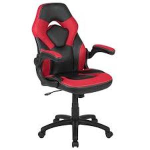 lot 13 image: Carnegy Avenue RedBlack X10 High-Back Leather Soft Gaming Chair with Headrest and Flip-Up Arms, Ergonomic Racing Style Computer Chair   Customer Returns See Pictures
