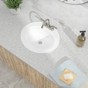 lot 27 image: Sarlai 20 in. Oval Bathroom Sink in White Ceramic with 3-Faucet Hole  Customer Returns See Pictures