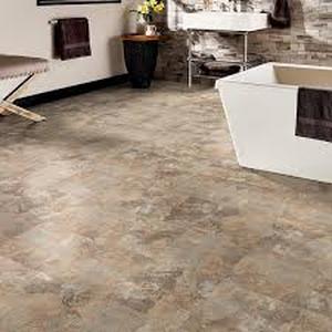 lot 39 image: 30 Boxes of TrafficMaster Beige Slate 3 MIL x 12 in. W x 12 in. L Peel and Stick Vinyl Tile Flooring (1 sqftcase)   Customer Returns See Pictures