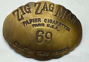 Zig Zag Brass Pin Back Badge