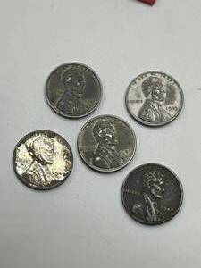 Lot of 5 Steel War Pennies
