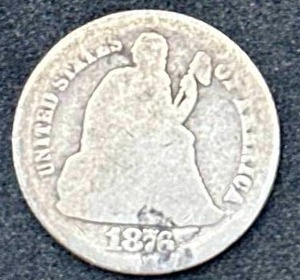 1876 Seated Liberty Dime