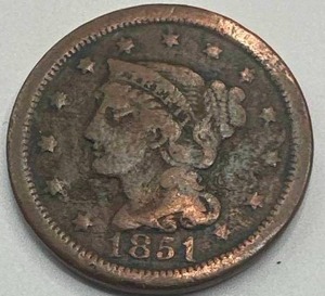 1851 Large Cent Penny