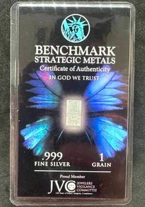1 Grain .999 Silver Bar