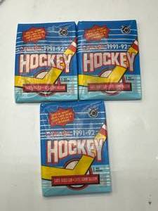Lot of 3 Unopened Hockey Card Packs from 1991-1992