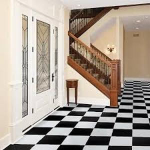 24 Boxes of TrafficMaster Black and White 4 MIL x 12 in. W x 12 in. L Peel and Stick Water Resistant Vinyl Tile Flooring (30 sqftcase)   Customer Returns See Pictures