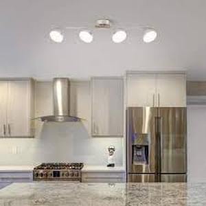Hampton Bay Pratford 2.6 ft. 4-Light Brushed Nickel Integrated LED Fixed Track Lighting Kit  Customer Returns See Pictures