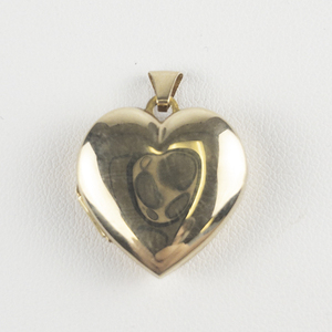 Four Slot 14k yellow gold Heart Locket. Estimated Replacement Value $900