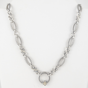 Barbara Bixby Textured Sterling Silver & 18K Chain Necklace.  Estimated Replacement Value $600