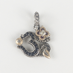 Barbara Bixby London Blue Topaz & Brazilian Garnet Heart & Flowersterling and 18K yellow gold CharmPendant. Estimated Replacement value $300