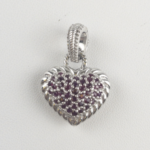 Judith Ripka Ruby Inlay Heart sterling silver Enhancer. Estimated Replacement value $125