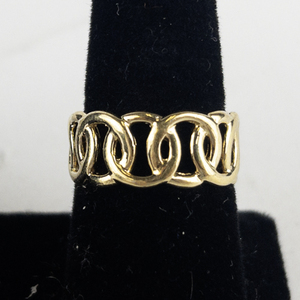 Chateau Dargent Linked Circle Vermeil Band. Size 10 - 10.25.