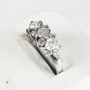 Diamonique Cz Sterling Silver Band. Size 10 - 10.25.