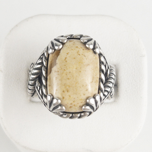 Carolyn Pollack  Twisted Rope Jasper Southwest Sterling Silver Statement Ring . Size 9.75 - 10.