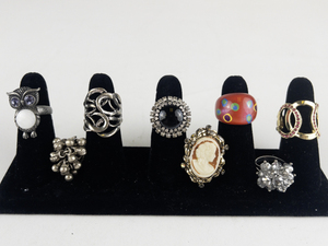 Group of 8 Base Metal Rings. Size 6-7.25.