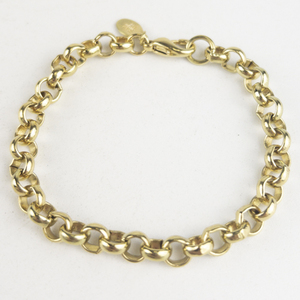 Nolan Miller Rolo Link Gold Tone Base Metal Charm Bracelet.