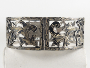 Joy-Mex Floral Sterling Silver Panel Bracelet.
