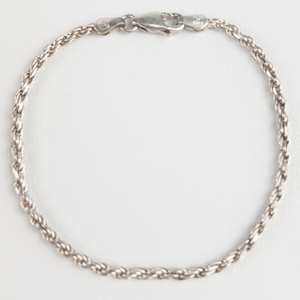 Sunstone  Italian Rope Sterling Silver Chain Bracelet .