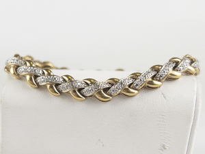 Ross Simons  Diamond Etched Two-Tone Sterling Silver Bracelet.