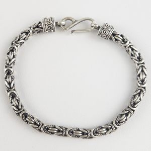 Surati (Bali)  Heavy Byzatine Sterling Silver Chain Bracelet .