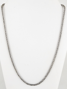 Surati (Bali)  24 Inch Heavy Byzatine Sterling Silver Chain Necklace.
