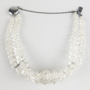 Double Crystal Sterling Silver Bead Bracelet .