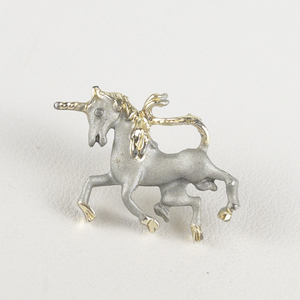 Two-Tone Unicorn Base Metal Lapel Pin.
