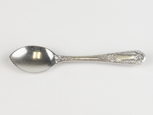 Floral Sterling Silver Spoon Brooch .