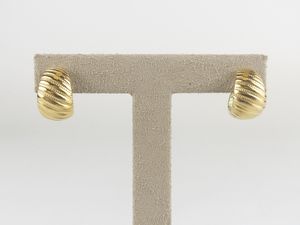 Ripped Gold Tone Base Metal Half-Hoop Pierced Earrings.