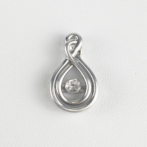 SAI dazzling floating CZ sterling silver pendant.