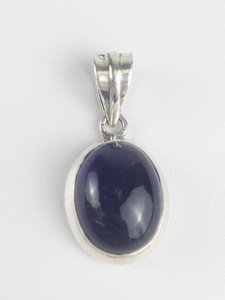 Amethyst Oval Cabochon sterling silver pendant.