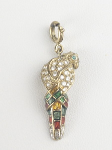 Nolan Miller Glamour Collection Parrot gold tone base metal charm.