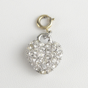 Nolan Miller Glamour Collection rhinestone heart  gold tone base metal charm.