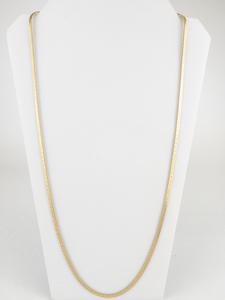 Long Gold Plated Herringbone Necklace.