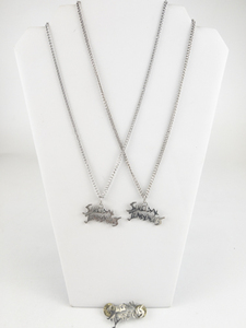 Group of 3  Suicidal Tendencies Silver Tone Base Metal Pendant Necklaces &amp Pin.