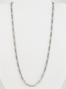 Sunstone  Thin Figaro Sterling Silver Chain Necklace.