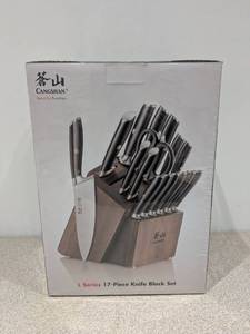 lot 5 image: NEW CANGSHAN 17PC. KNIFE BLOCK SET
