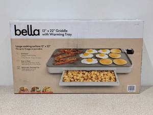 lot 26 image: BRAND NEW BELLA 12 BY 22 GRIDDLE WITH WARMING TRAY