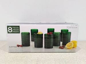 lot 28 image: BRAND NEW GREEN 8PC. FORTESSA TUMBLERS