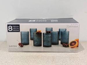 lot 29 image: BRAND NEW BLUE 8PC. FORTESSA TUMBLERS