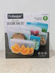 lot 12 image: BRAND NEW PRO KEEPER REUSABLE 6PC. SILICONE BAG SET