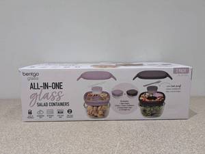lot 31 image: BRAND NEW BENTGO GLASS ALL-IN-ONE GLASS SALAD CONTAINERS