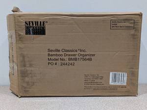 lot 65 image: BRAND NEW SEVILLE CLASSICS BAMBOO DRAWER ORGANIZER